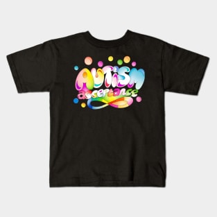 Autism Acceptance (clear background) bubble design. Kids T-Shirt